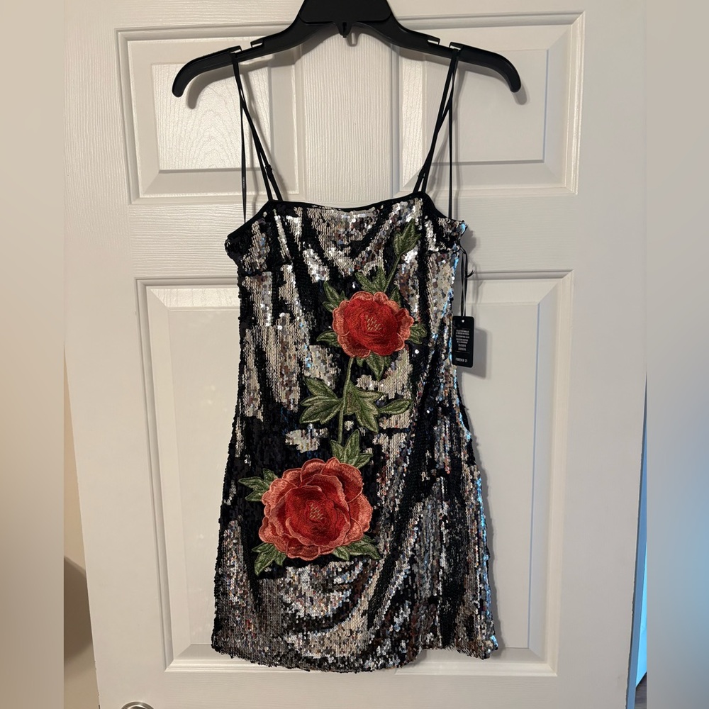 Sequin Dress with Floral Design